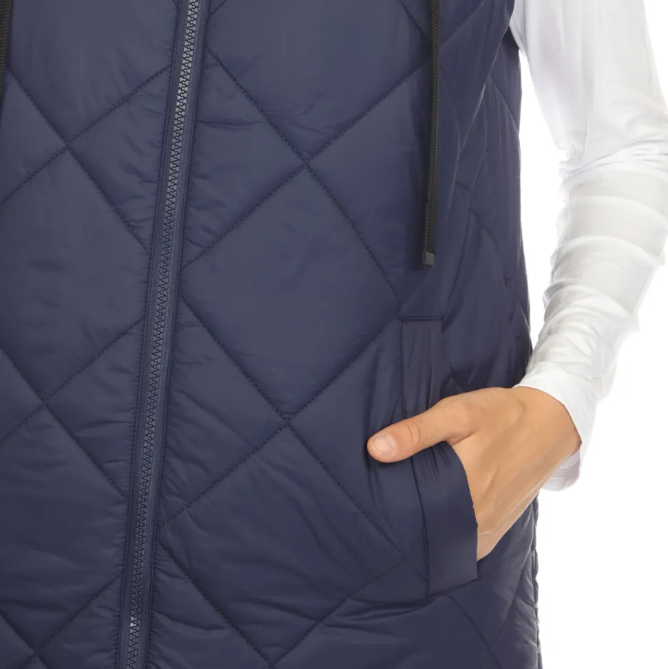 Women's Diamond Quilted Hooded Puffer Vest