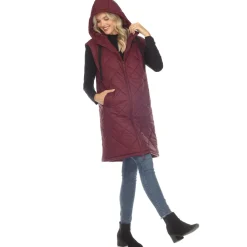Women's Diamond Quilted Hooded Puffer Vest