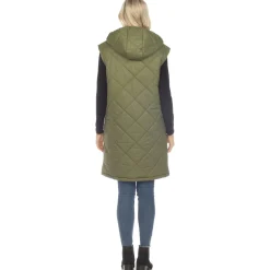 Women's Diamond Quilted Hooded Puffer Vest