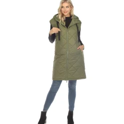 Women's Diamond Quilted Hooded Puffer Vest