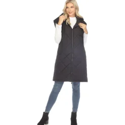 Women's Diamond Quilted Hooded Puffer Vest