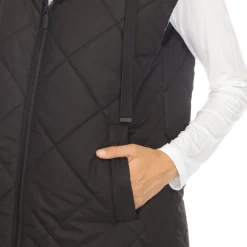 Women's Diamond Quilted Hooded Puffer Vest