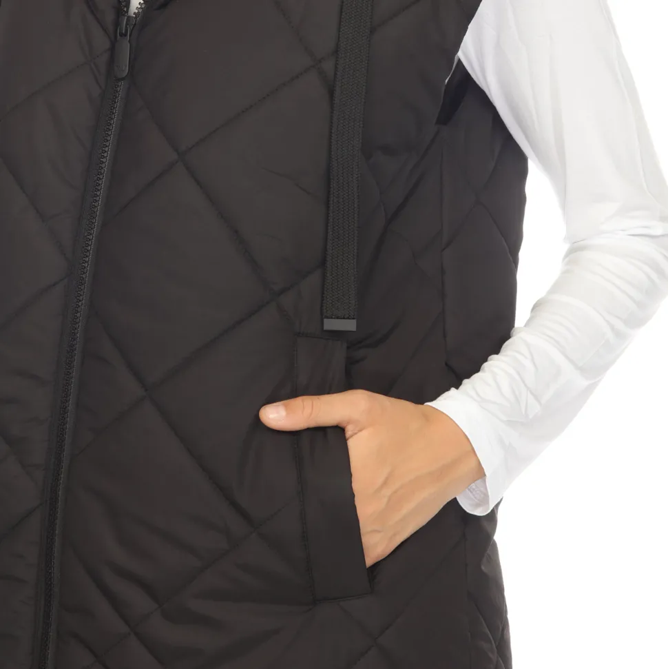 Women's Diamond Quilted Hooded Puffer Vest