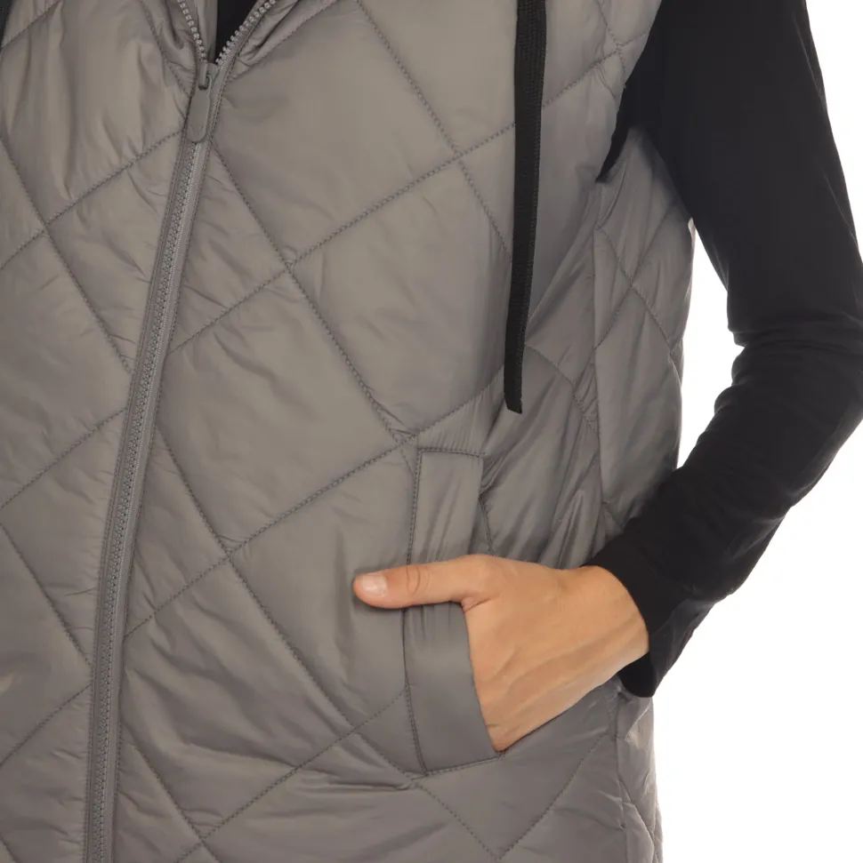 Women's Diamond Quilted Hooded Puffer Vest