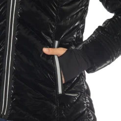 Women's Midweight Quilted Contrast With Thumbholes Hooded Jacket