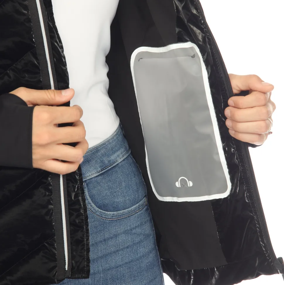Women's Midweight Quilted Contrast With Thumbholes Hooded Jacket