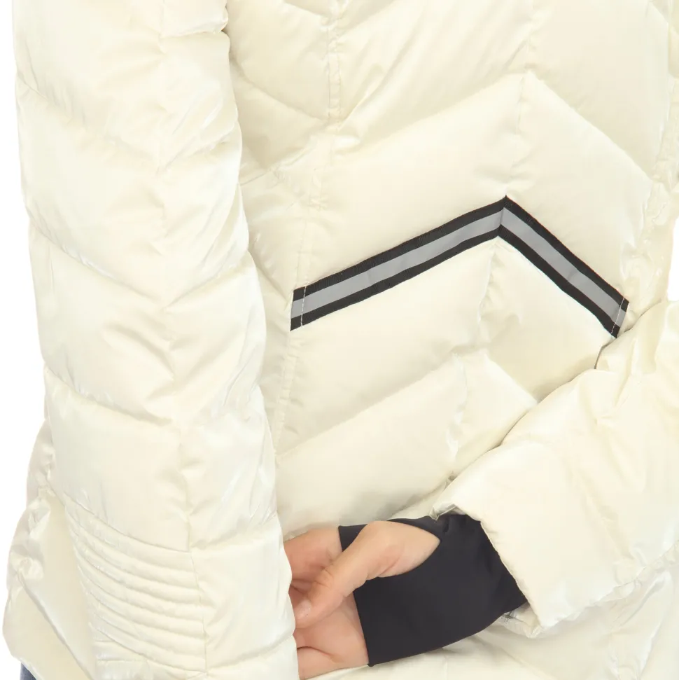 Women's Midweight Quilted Contrast With Thumbholes Hooded Jacket