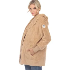 Women's Plush Hooded Cardigan with Pockets