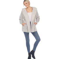 Women's Plush Hooded Cardigan with Pockets