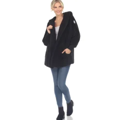 Women's Plush Hooded Cardigan with Pockets