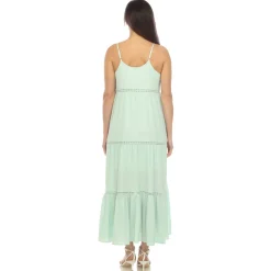 Women's Scoop Neck Tiered Maxi Dress