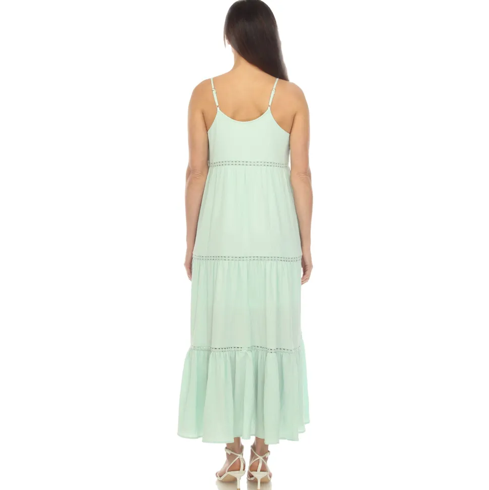Women's Scoop Neck Tiered Maxi Dress