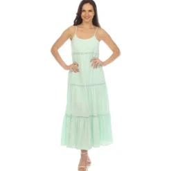 Women's Scoop Neck Tiered Maxi Dress
