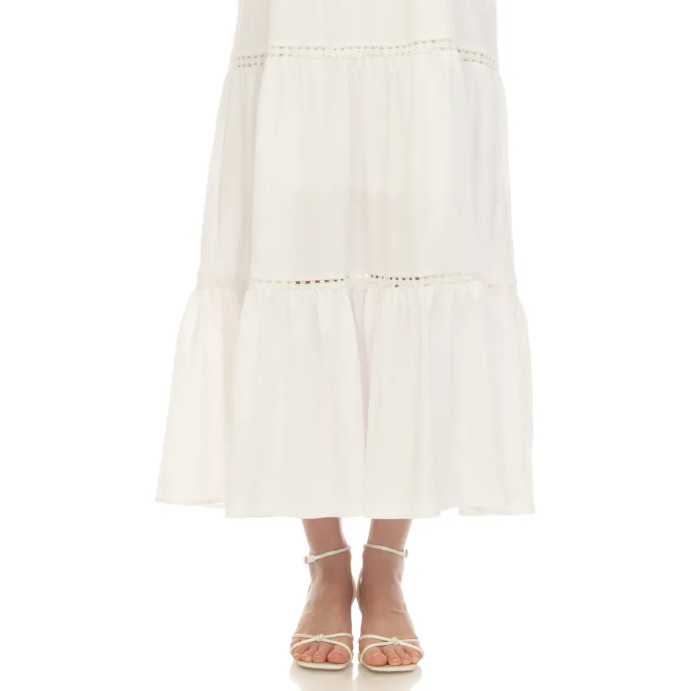 Women's Scoop Neck Tiered Maxi Dress