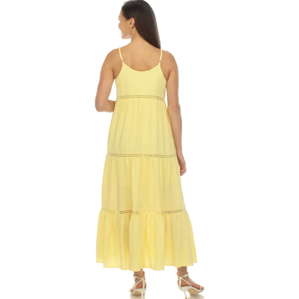 Women's Scoop Neck Tiered Maxi Dress