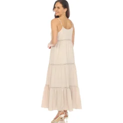 Women's Scoop Neck Tiered Maxi Dress