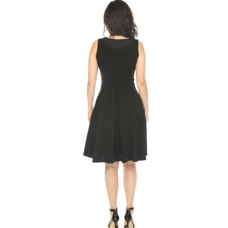 Women's Solid Fit and Flare Dress