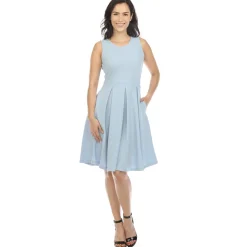 Women's Solid Fit and Flare Dress