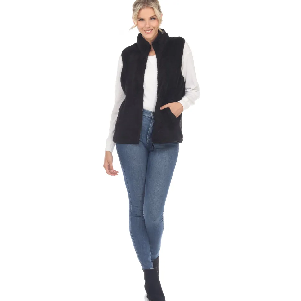 Women's Zip up sherpa vest