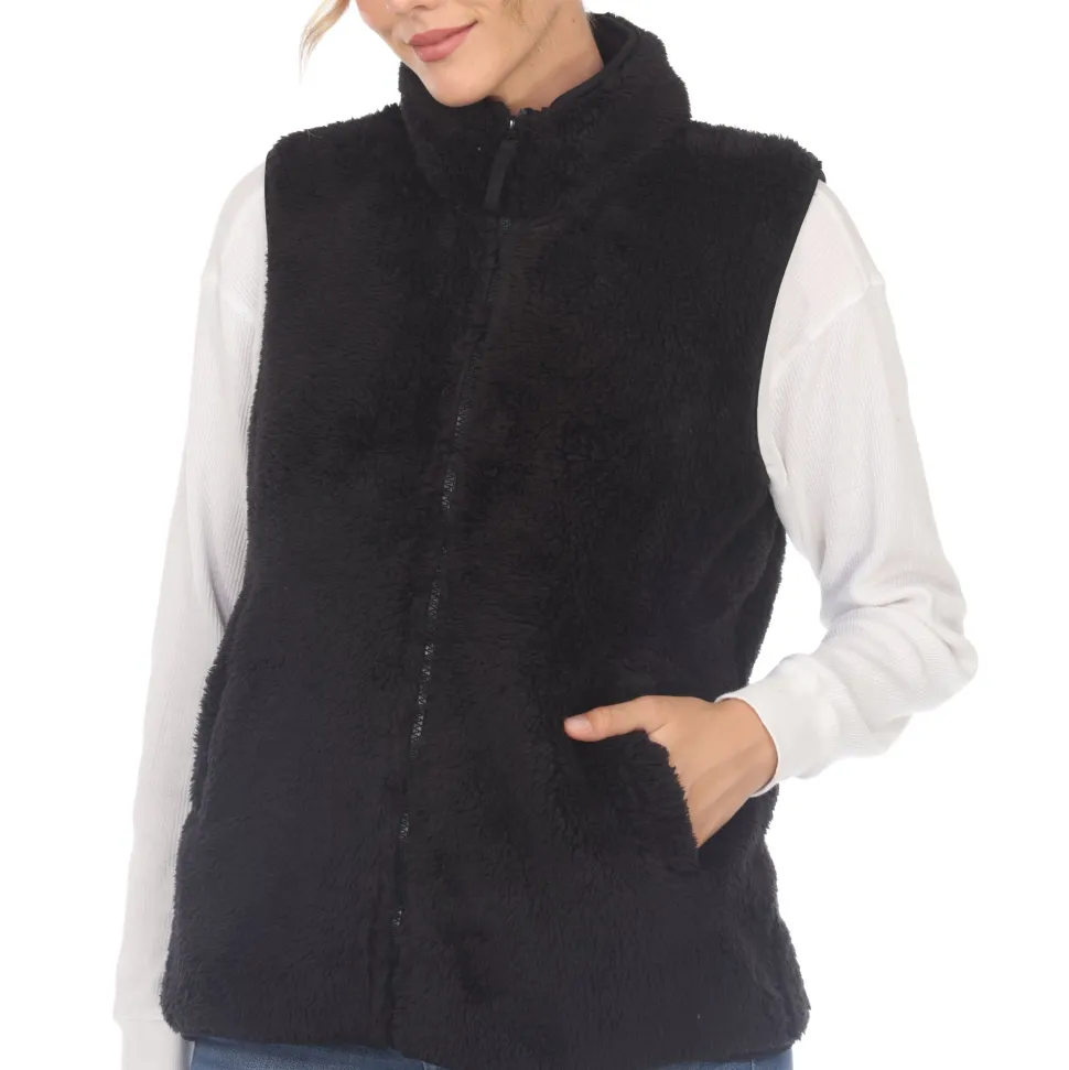Women's Zip up sherpa vest