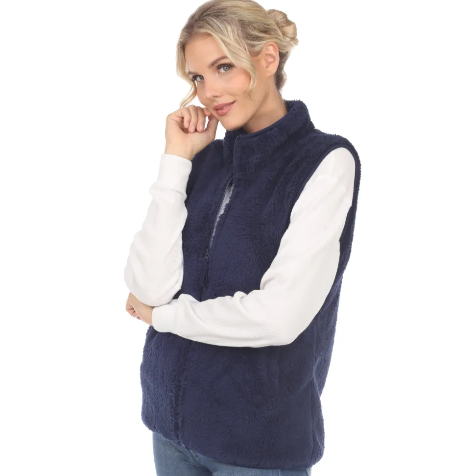 Women's Zip up sherpa vest