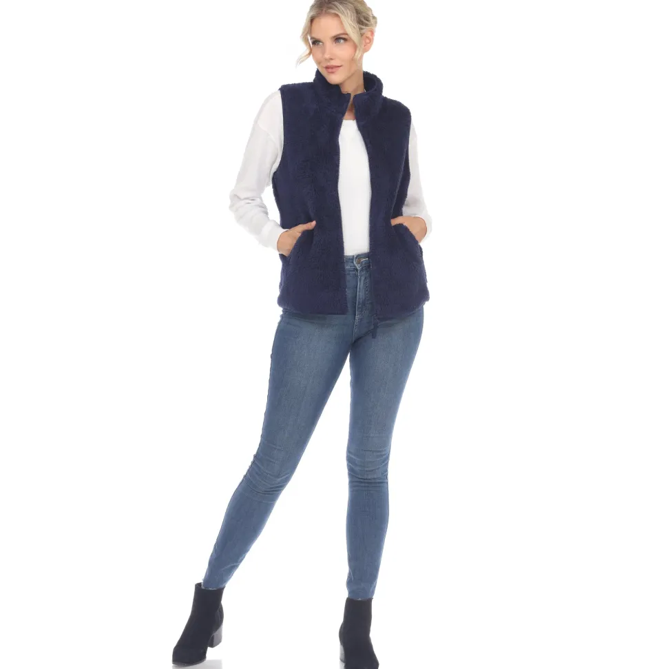 Women's Zip up sherpa vest