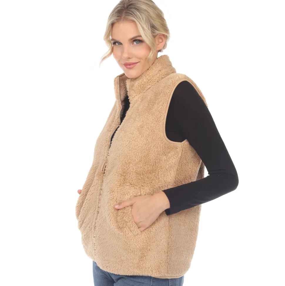 Women's Zip up sherpa vest