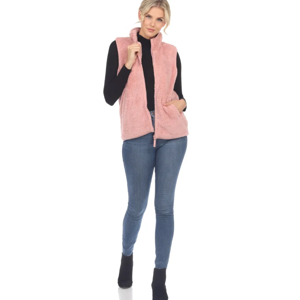 Women's Zip up sherpa vest