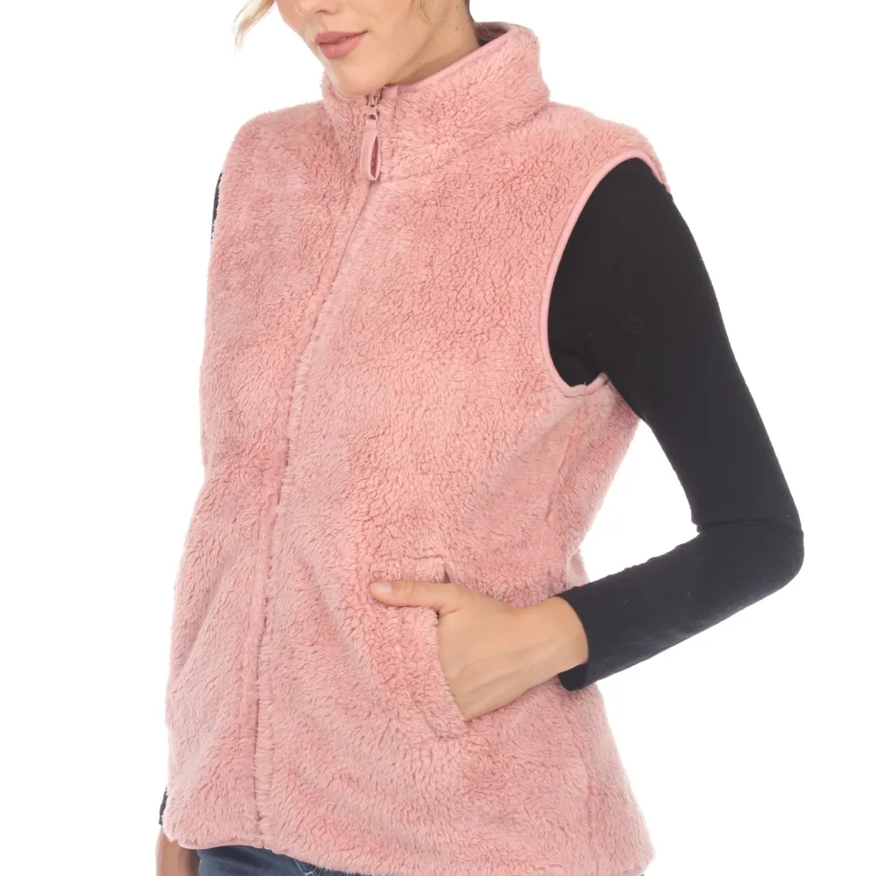 Women's Zip up sherpa vest